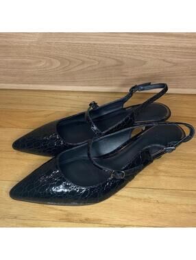 Paige Women's Maggie Pointed Toe Kitten Heel Slingback Pumps - Size 8.5